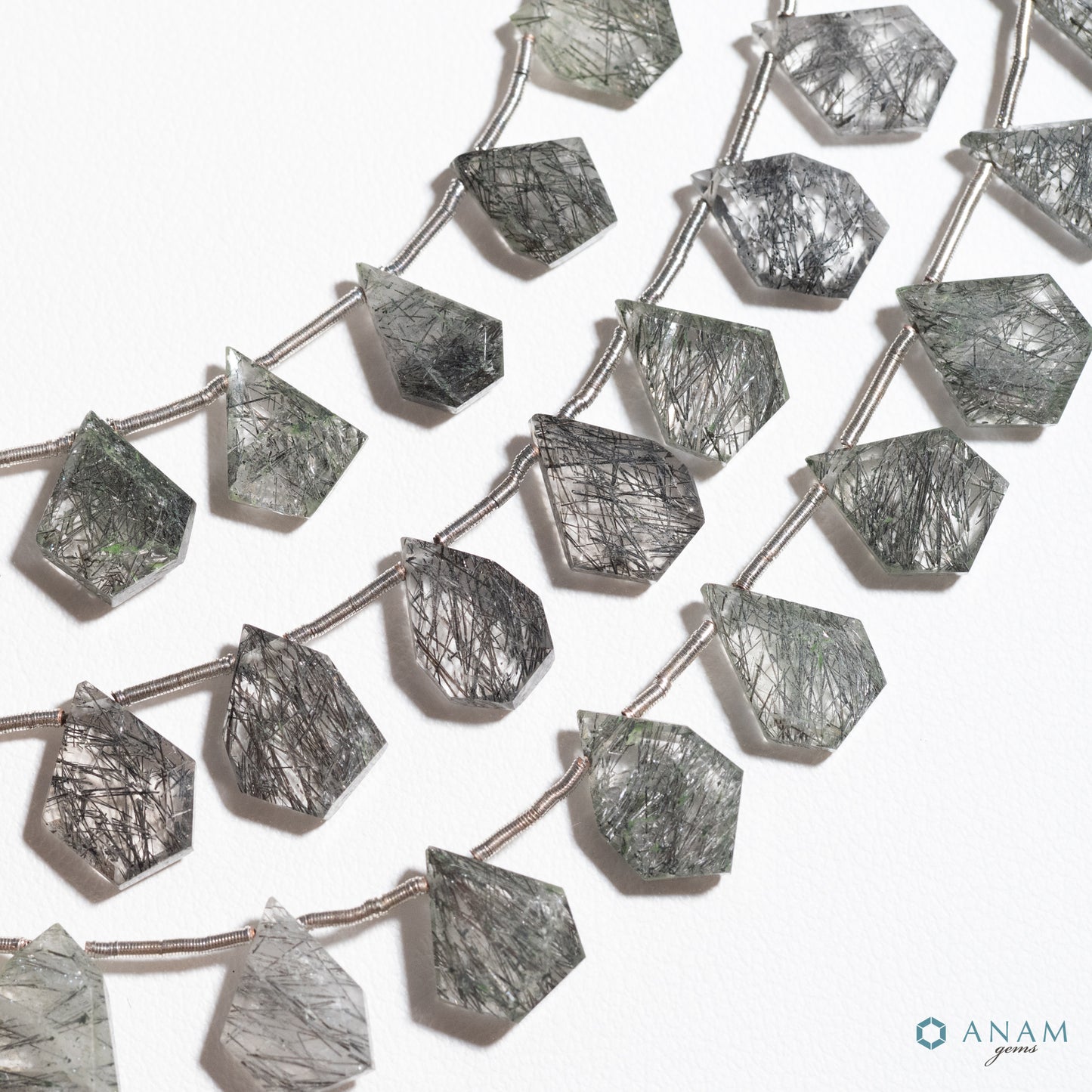 ブラックルチルクォーツ  スライスカット ビーズ