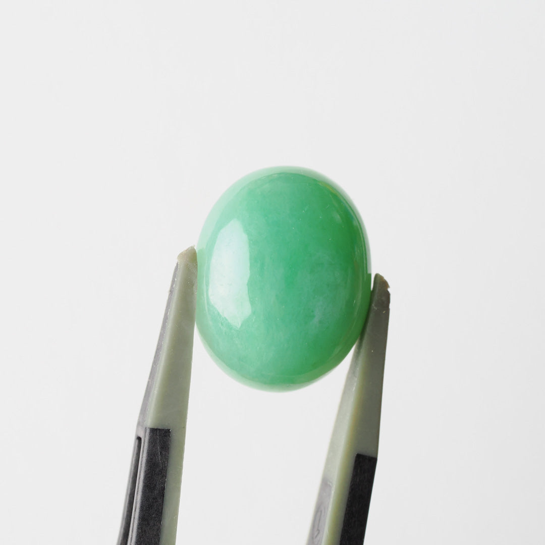 天然アップルグリーン翡翠 9.55ct Aジェード｜日宝協ソーティング付き