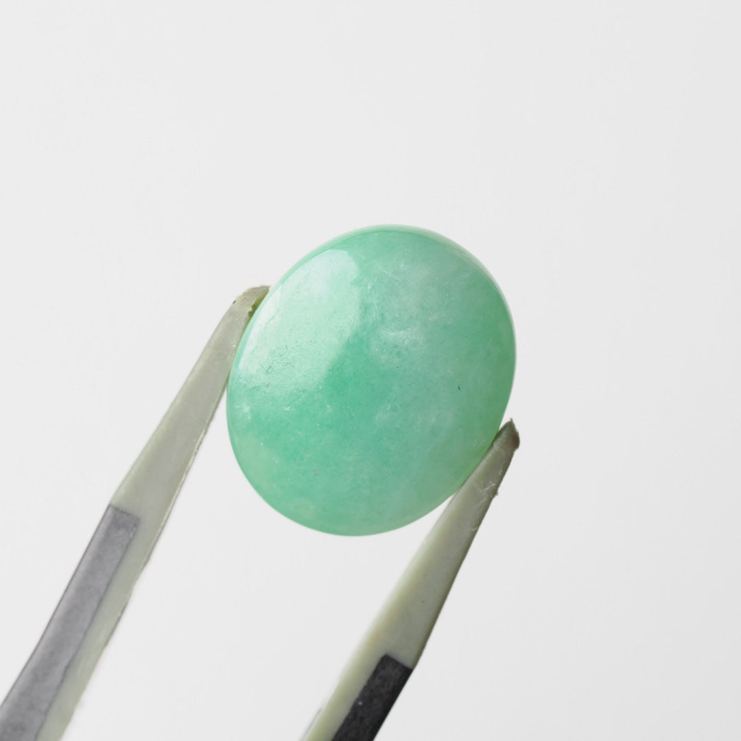 天然アップルグリーン翡翠 9.55ct Aジェード｜日宝協ソーティング付き