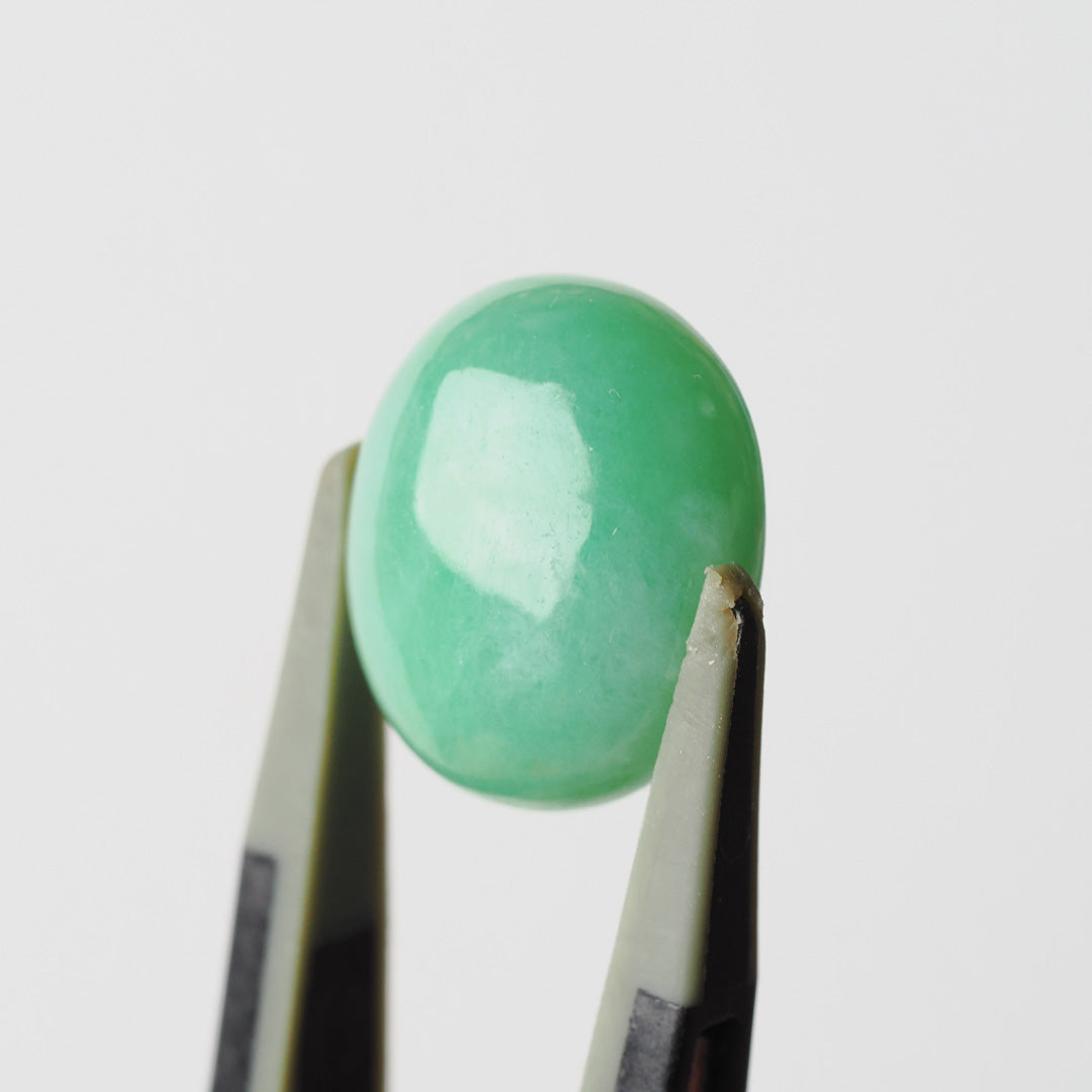 天然アップルグリーン翡翠 9.55ct Aジェード｜日宝協ソーティング付き