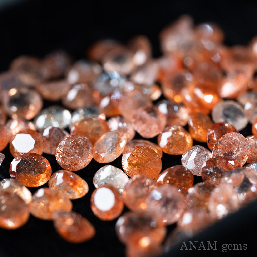 マイカ サンストーン オーバル ルース-ANAM gems‖ハンドメイド