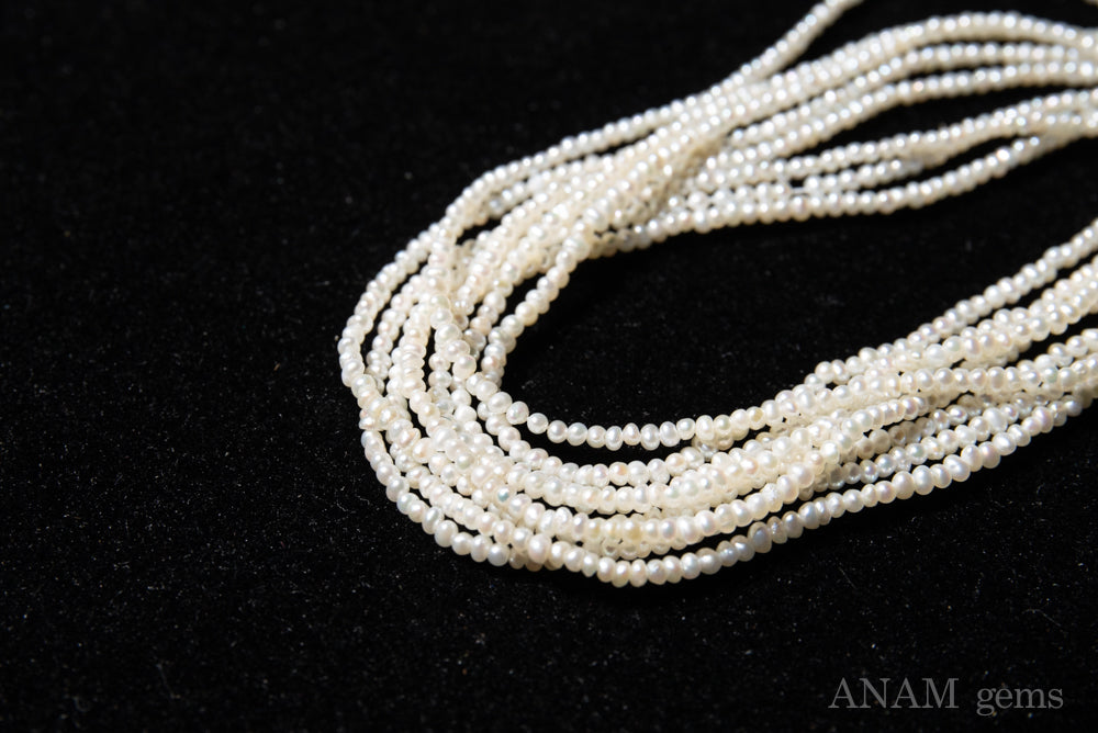 【天然色】ホワイト 淡水パール シードパール 約1.6mm