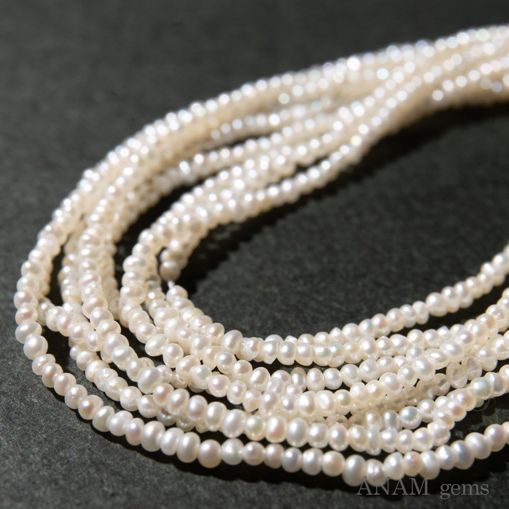 【天然色】ホワイト 淡水パール シードパール 約1.6mm