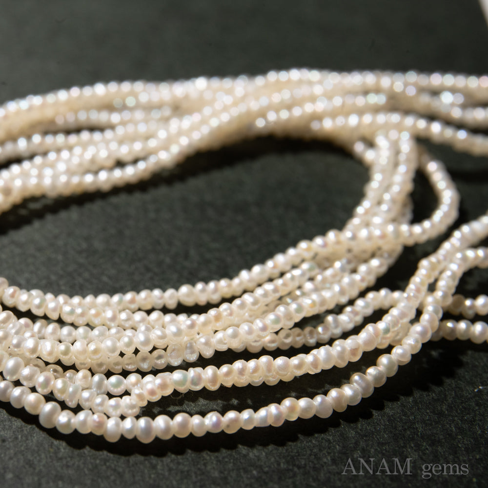 【天然色】ホワイト 淡水パール シードパール 約1.6mm