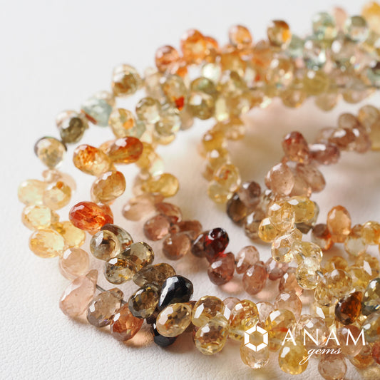 ジルコンドロップカット【2025香港仕入れ】｜レッド・グリーン・イエローの鮮やかな煌めき