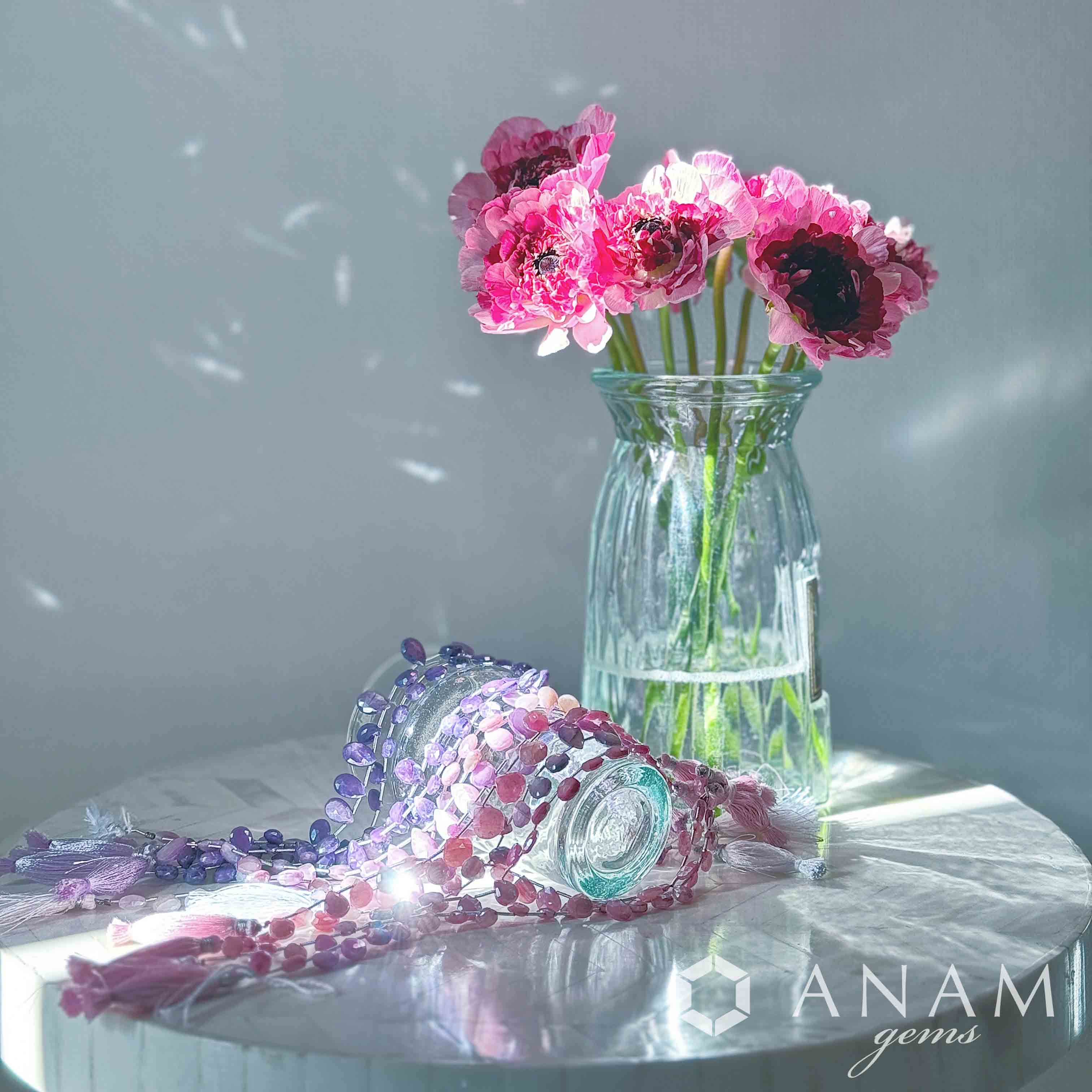 コーティング ムーンストーン 八重桜2021-ANAM gems‖ハンドメイド