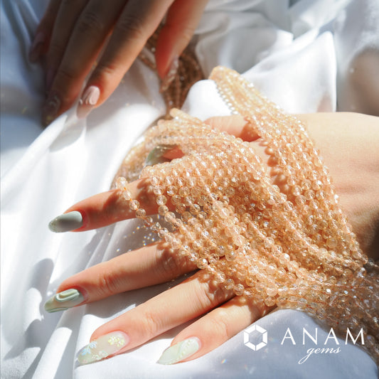 シャンパン トパーズ 4mm ボールカット 天然石ビーズ