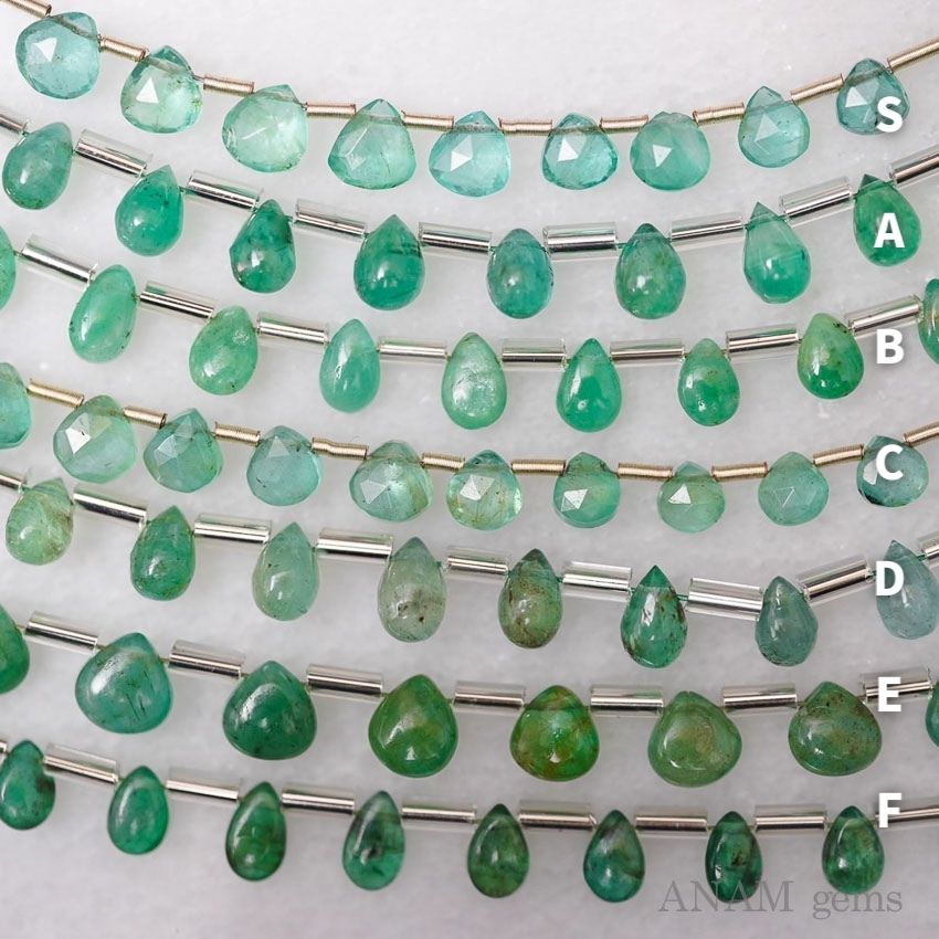 [From Zambia] Emerald Maron Cut Beads [Old Stock] -S