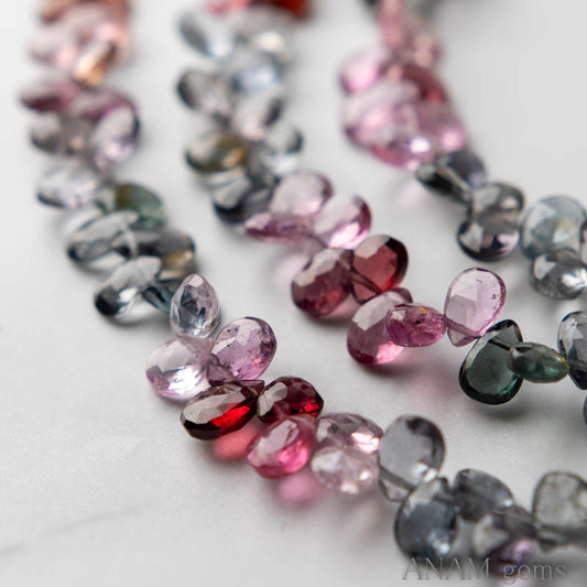 Multicolor spinel pair shapes cut
