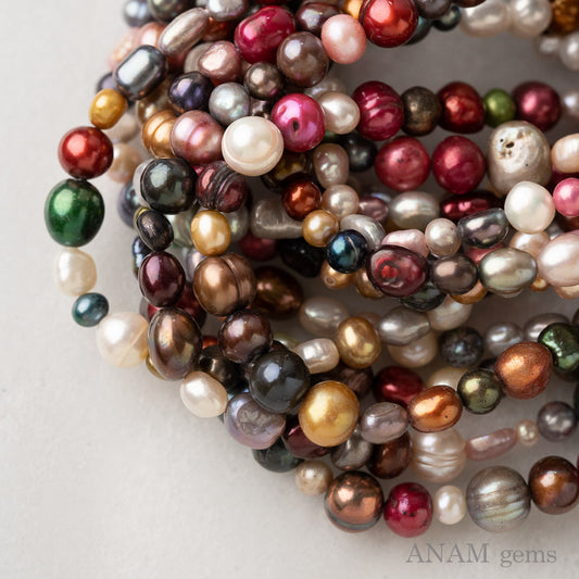 Multi-color freshwater pearl baroque 90cm