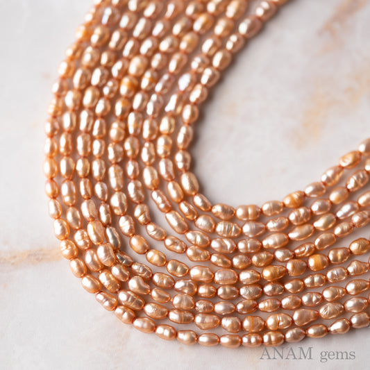 [Local small] light brown color freshwater pearl rice 2mm
