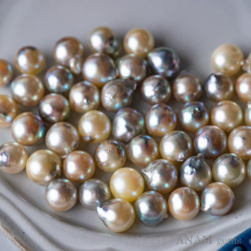 [Completely no-treatment] Akoya Pearl Lose 9mm Ham-fried beans Akoya and pearls [No tone]