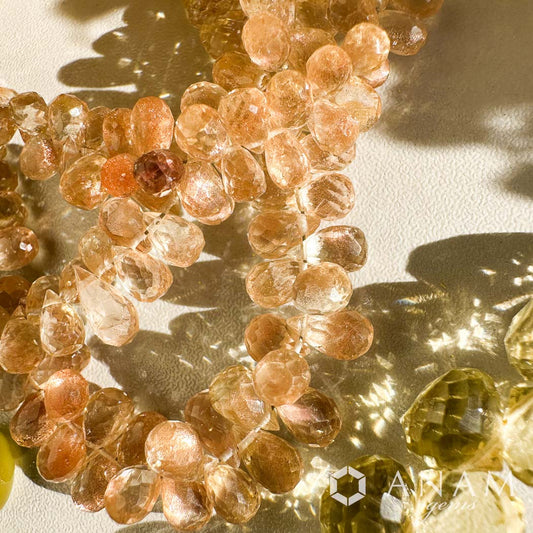 Oregon Sun Stone Drop Cut Beads