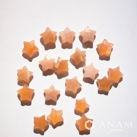[Limited SALE] Peach Moonstone Star Cut Beads