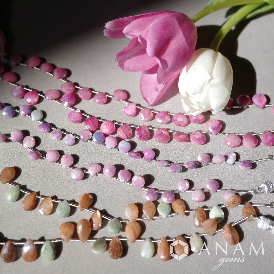 コーティング ムーンストーン 八重桜2021-ANAM gems‖ハンドメイド