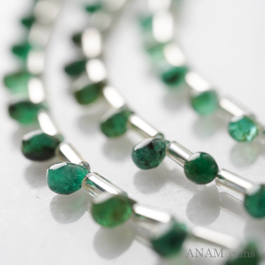 [Brazil] Emerald Smooth Drop Beads-F