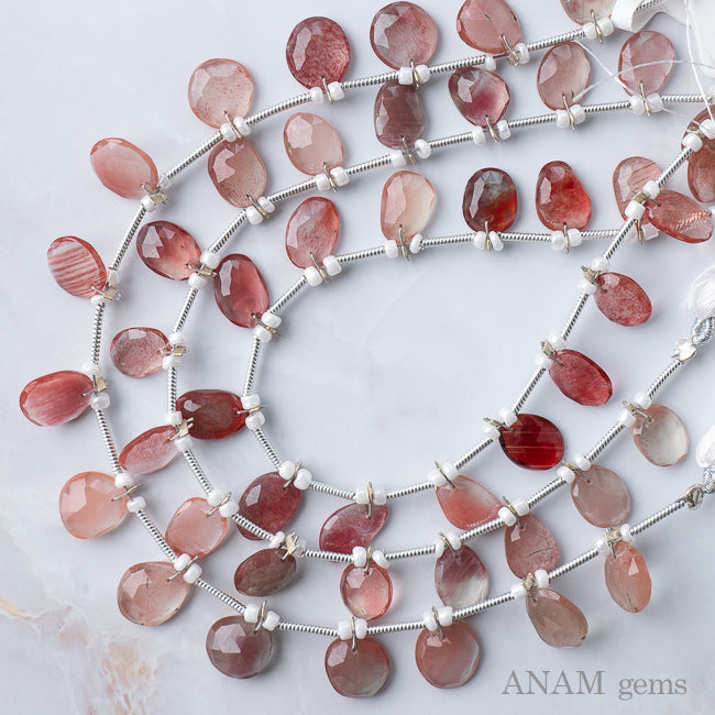 チベット産 アンデシン ローズカットスライス-ANAM gems‖ハンドメイドアクセサリー用天然石ビーズを卸売価格で販売♪