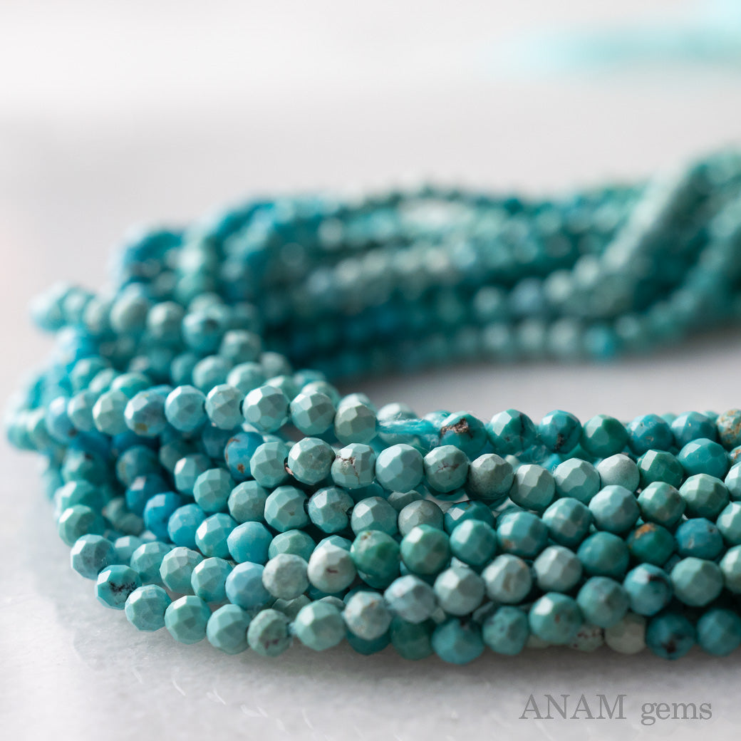 再入荷】アリゾナターコイズ 2.2mm ボールカット 2mm-ANAM gems