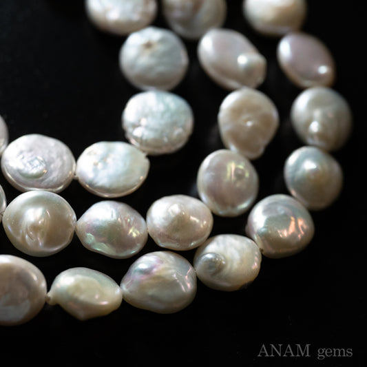 【New lot】 White freshwater pearl coin