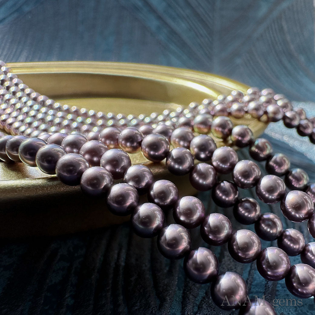 レディースあこやベビーパールネックレス　バロック　天然色　本真珠　照りとても良い