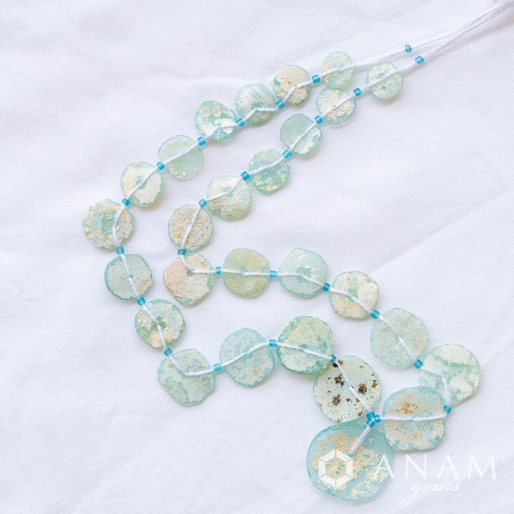 Anam Ruman Roman Glass Coin‖ANAM gems-Natural stone beads for handmade accessories ...