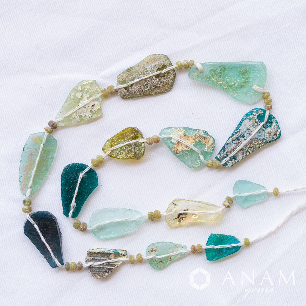 Roman Glass Pear Shape Beads-ANAM gems‖ハンドメイドアクセサリー用天然石ビーズを卸売価格で販売♪