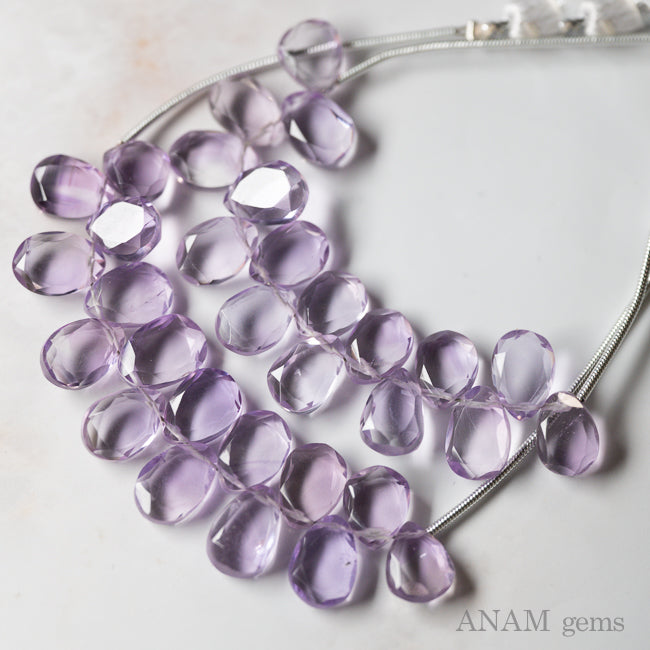 Pink Amethyst MoMo Flower Slice Cut Beads