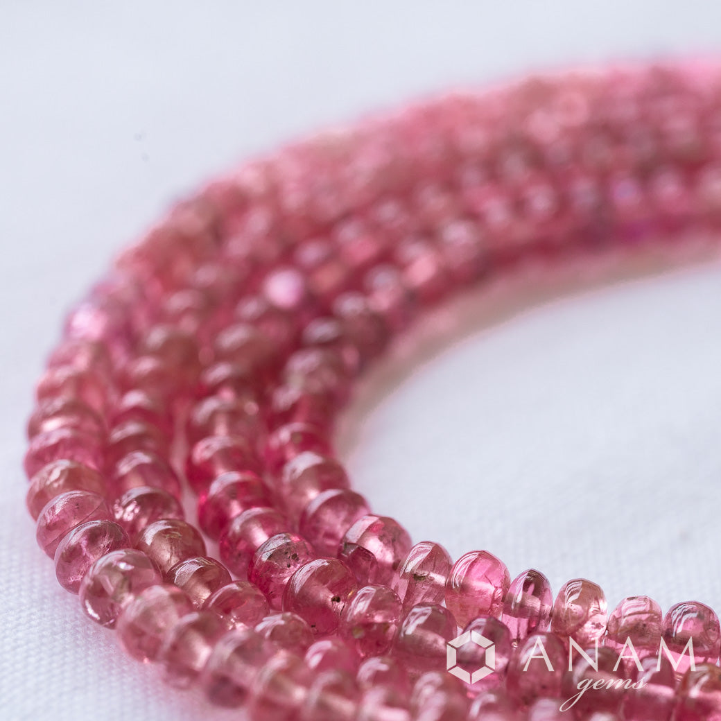 [Small quantity added] Pink Spinel Smooth Rondelle Beads