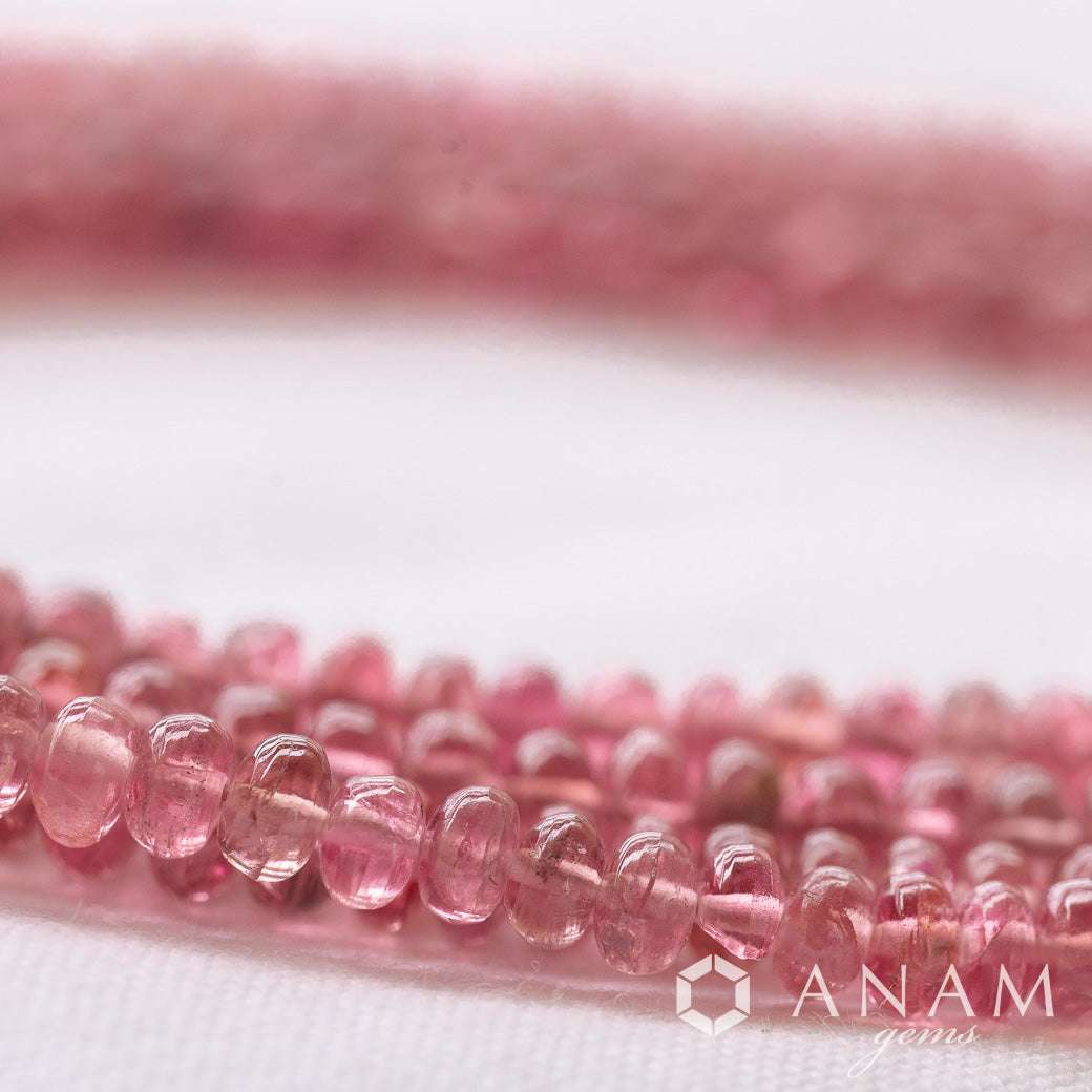 [Small quantity added] Pink Spinel Smooth Rondelle Beads