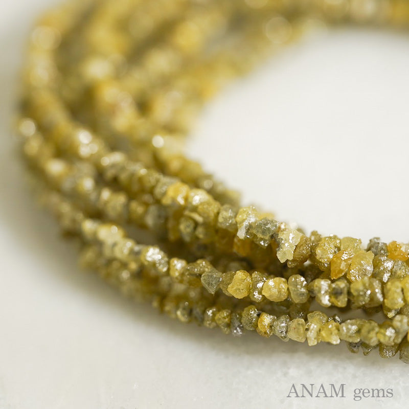 [Restock] 1-Y Vivid Yellow Diamond Rough Lock 1 Series 40cm Beads