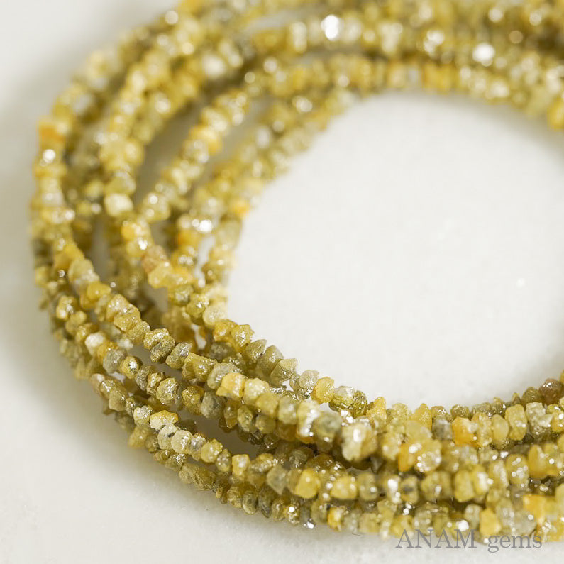 [Restock] 1-Y Vivid Yellow Diamond Rough Lock 1 Series 40cm Beads