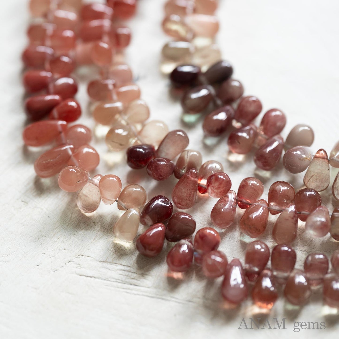 Tibetan Andesin Twist Drop Cut Beads