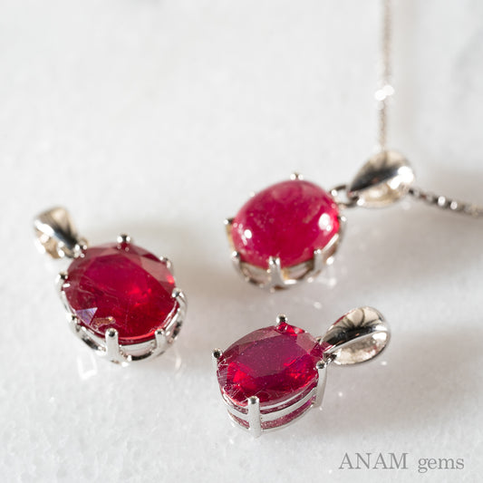 Ruby Pendant Top (Necklace) SV925